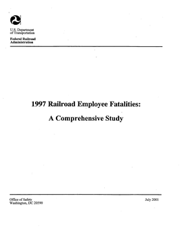 1997 Railroad Employee Fatalities