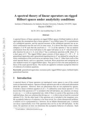 A Spectral Theory of Linear Operators on Rigged Hilbert Spaces