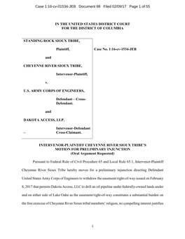 PRELIMINARY INJUNCTION (Oral Argument Requested)