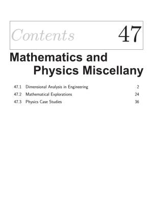 47.1 Dimensional Analysis in Engineering 2 47.2 Mathematical Explorations 24 47.3 Physics Case Studies 36 Dimensional Analysis in Engineering 47.1   