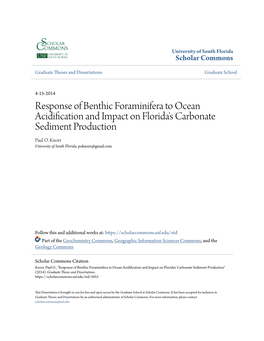 Response of Benthic Foraminifera to Ocean Acidification and Impact on Florida's Carbonate Sediment Production Paul O