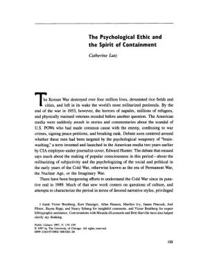 The Psychological Ethic and the Spirit of Containment