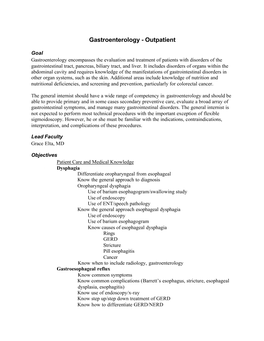 Gastroenterology - Outpatient