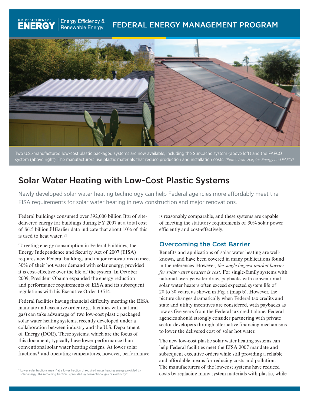 Solar Water Heating with Low-Cost Plastic Systems