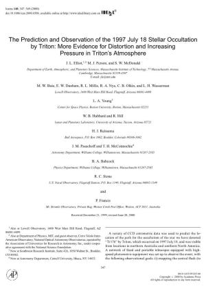 The Prediction and Observation of the 1997 July 18 Stellar Occultation by Triton: More Evidence for Distortion and Increasing Pressure in Triton’S Atmosphere
