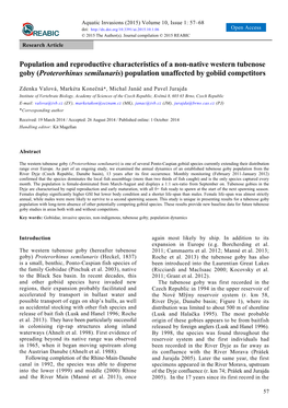 Proterorhinus Semilunaris) Population Unaffected by Gobiid Competitors