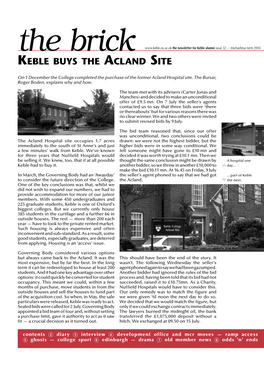 Keble Buys the Acland Site
