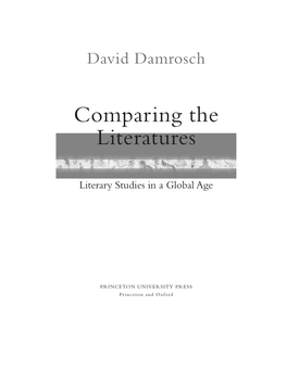 Comparing the Literatures: Literary Studies in a Global