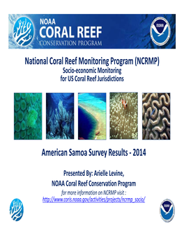 National Coral Reef Monitoring Program (NCRMP) American Samoa Survey Results