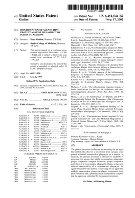 (12) United States Patent (10) Patent No.: US 6,451,544 B2 Giulian (45) Date of Patent: *Sep