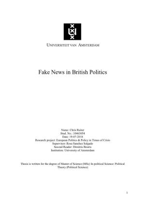 Fake News in British Politics