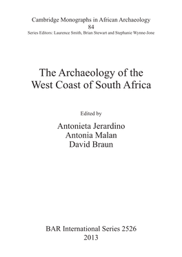 The Archaeology of the West Coast of South Africa