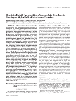 Empirical Lipid Propensities of Amino Acid Residues in Multispan Alpha Helical Membrane Proteins
