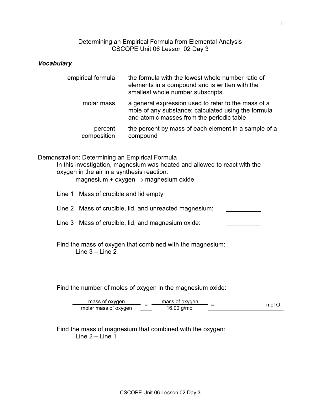 Unit 06 LS 02 Day 3 Det Emp Form Elem