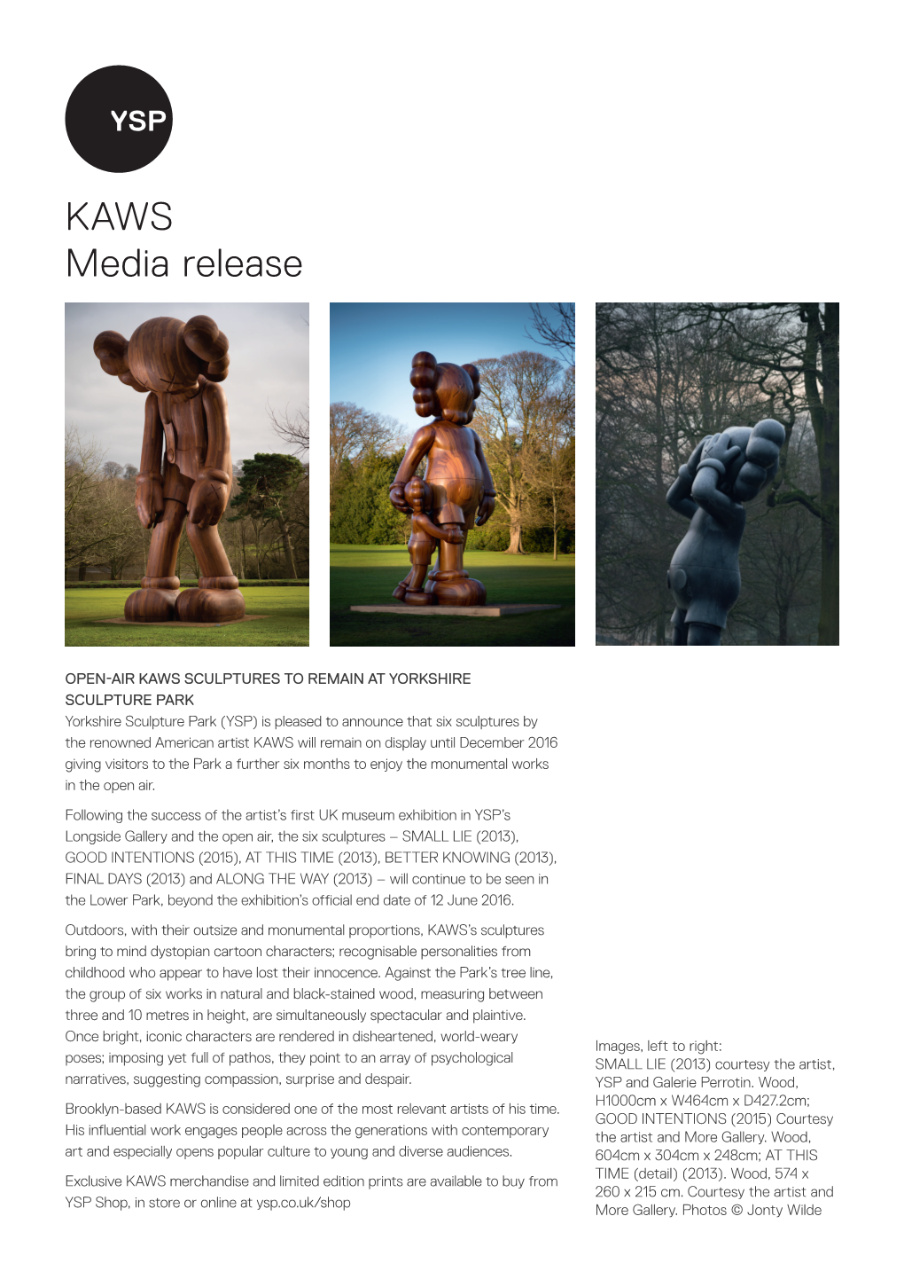 KAWS Media Release