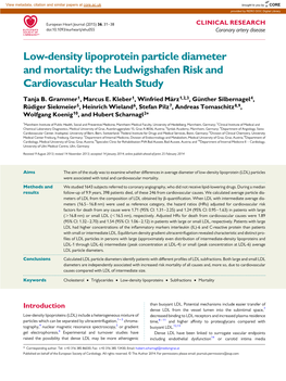 Low-Density Lipoprotein Particle Diameter and Mortality: the Ludwigshafen Risk and Cardiovascular Health Study