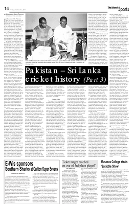 Pakistan – Sri Lanka Cricket History (Part 3)