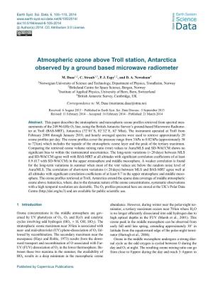 Atmospheric Ozone Above Troll Station, Antarctica Observed by a Ground Based Microwave Radiometer