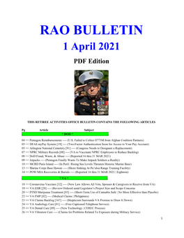 RAO BULLETIN 1 April 2021