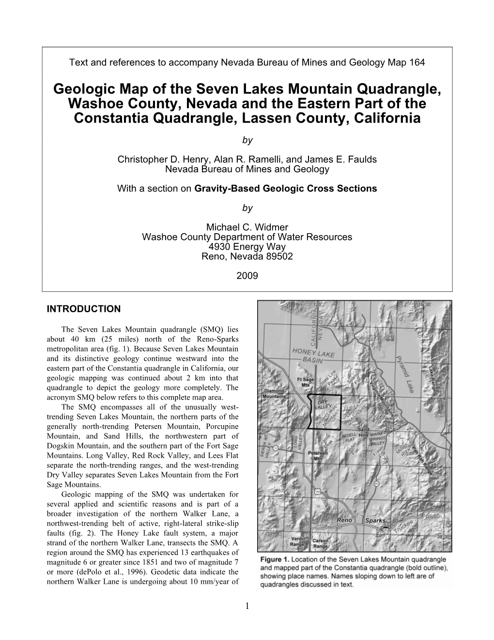 Geology of the Dogskin Mountain Quadrangle, Northern Walker Lane