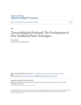 Transcending the Keyboard: the Development of Non-Traditional Piano Techniques