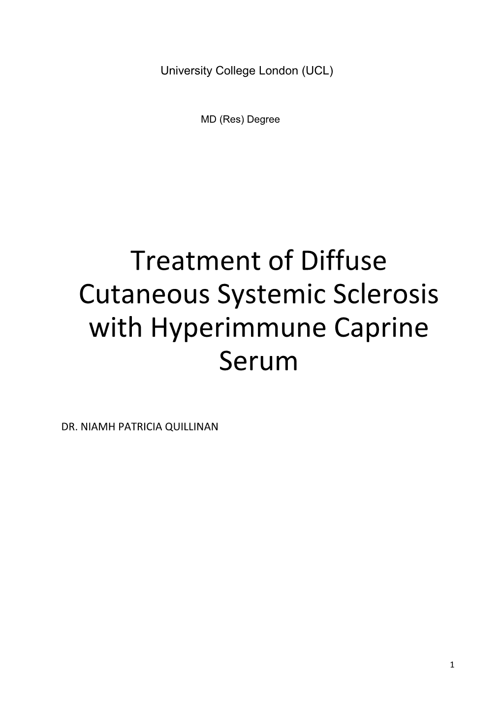 Treatment of Diffuse Cutaneous Systemic Sclerosis with Hyperimmune Caprine Serum