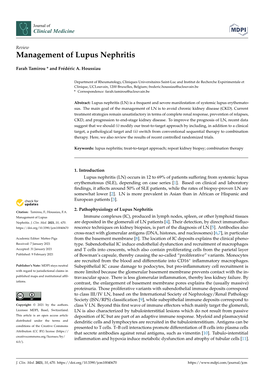 Management of Lupus Nephritis