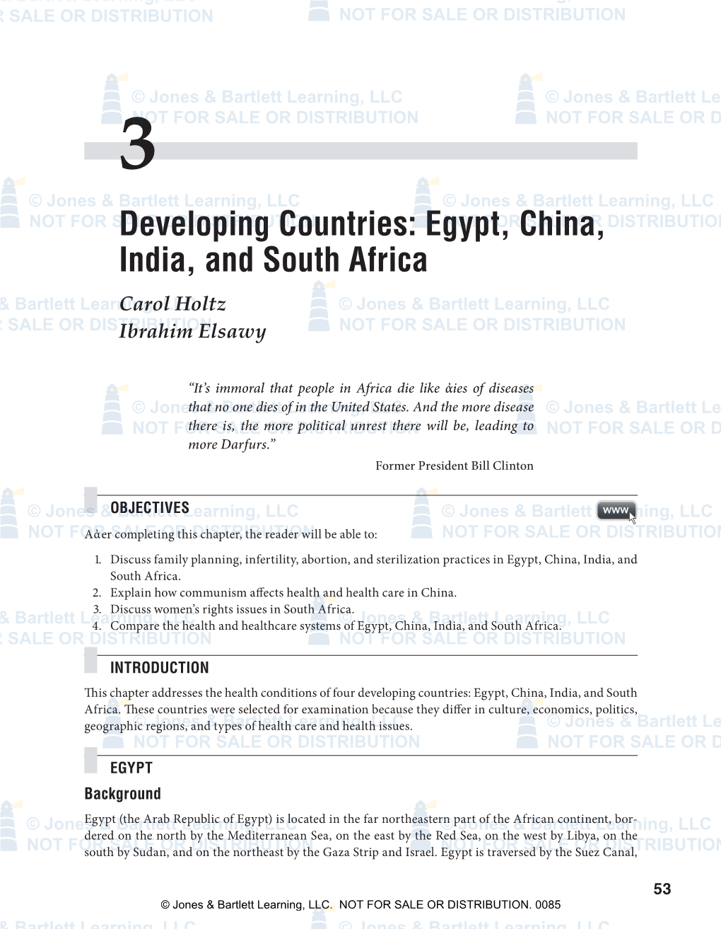 Developing Countries: Egypt, China, India, and South Africa