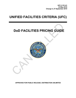 UFC 3-701-01 Dod Facilities Pricing Guide with Change 4