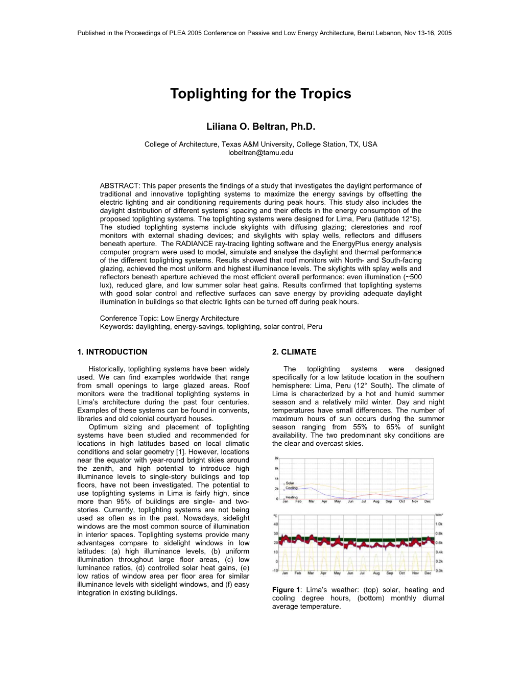 Toplighting for the Tropics
