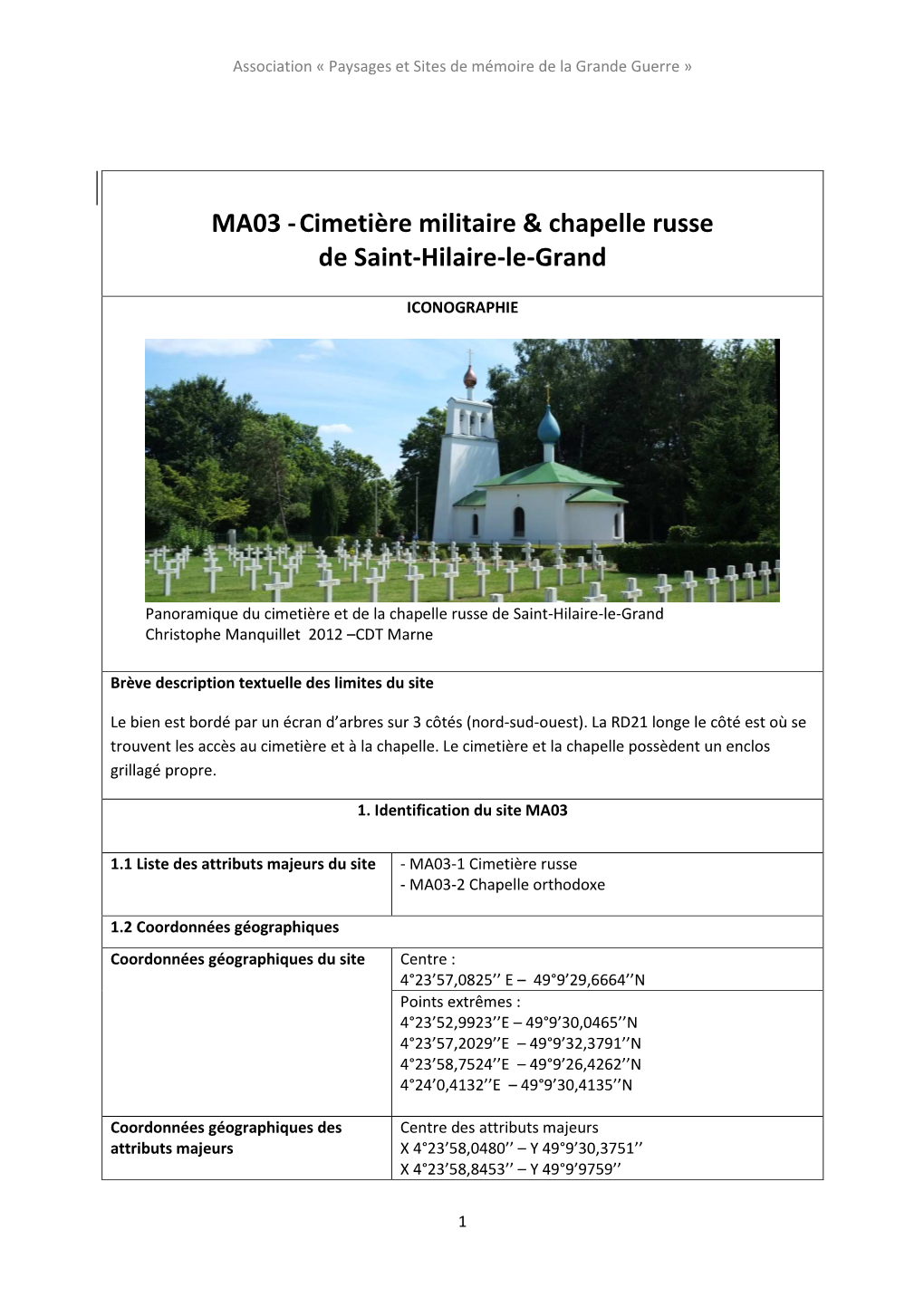 MA03 -Cimetière Militaire & Chapelle Russe De Saint-Hilaire-Le-Grand