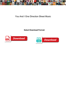 You and I One Direction Sheet Music