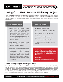 Dupage's 2L/20R Runway Widening Project FACT