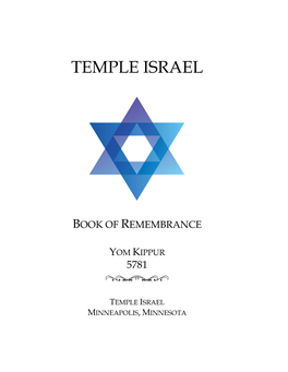 2020/5781 Book of Remembrance