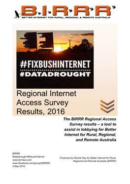 Regional Internet Access Survey Results, 2016