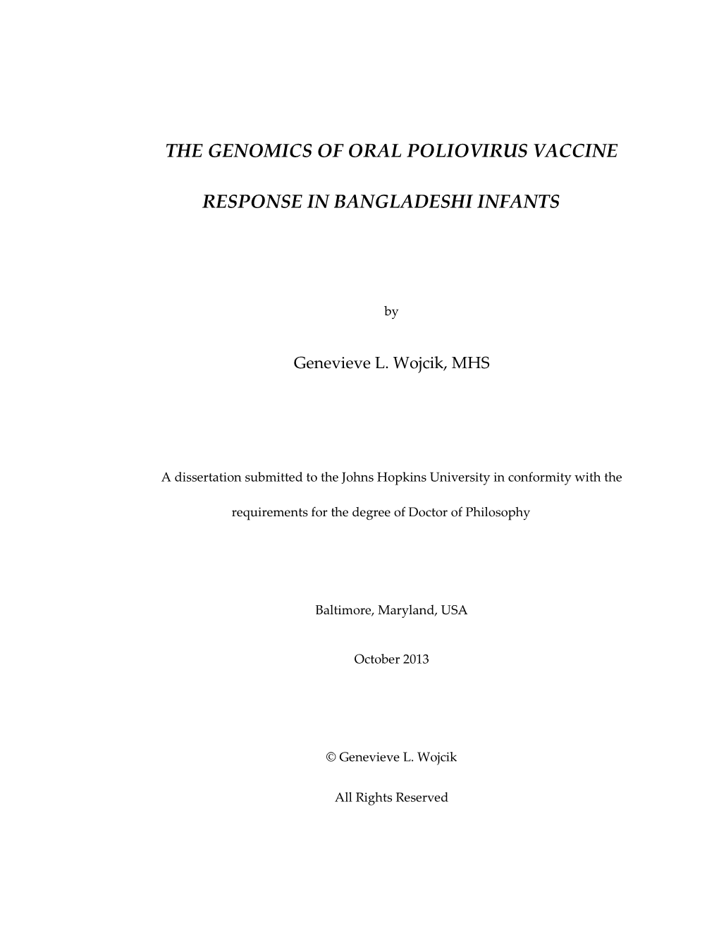 The Genomics of Oral Poliovirus Vaccine