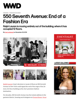 550 Seventh Avenue: End of a Fashion Era – WWD