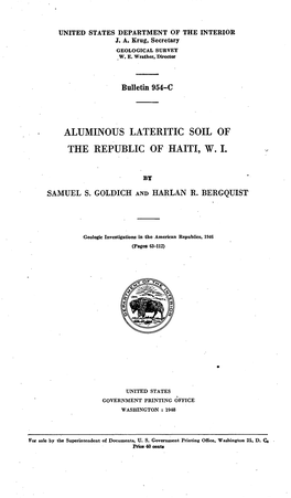 Aluminous Lateritic Soil of the Republic of Haiti, W. I
