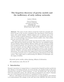 The Forgotten Discovery of Gravity Models and the Inefficiency of Early