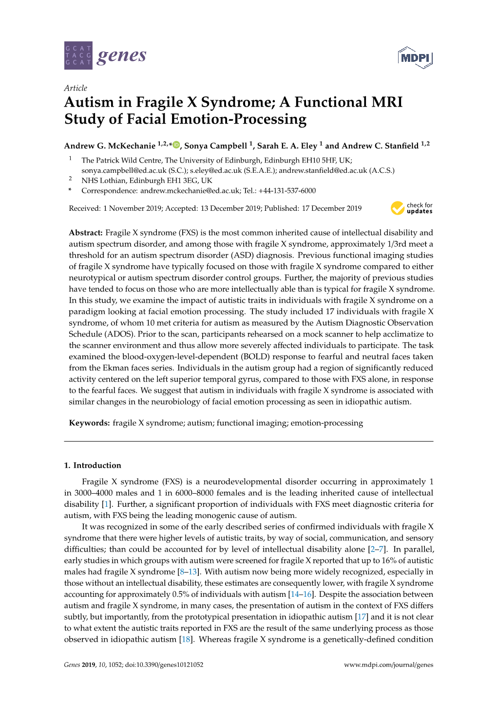 A Functional MRI Study of Facial Emotion-Processing