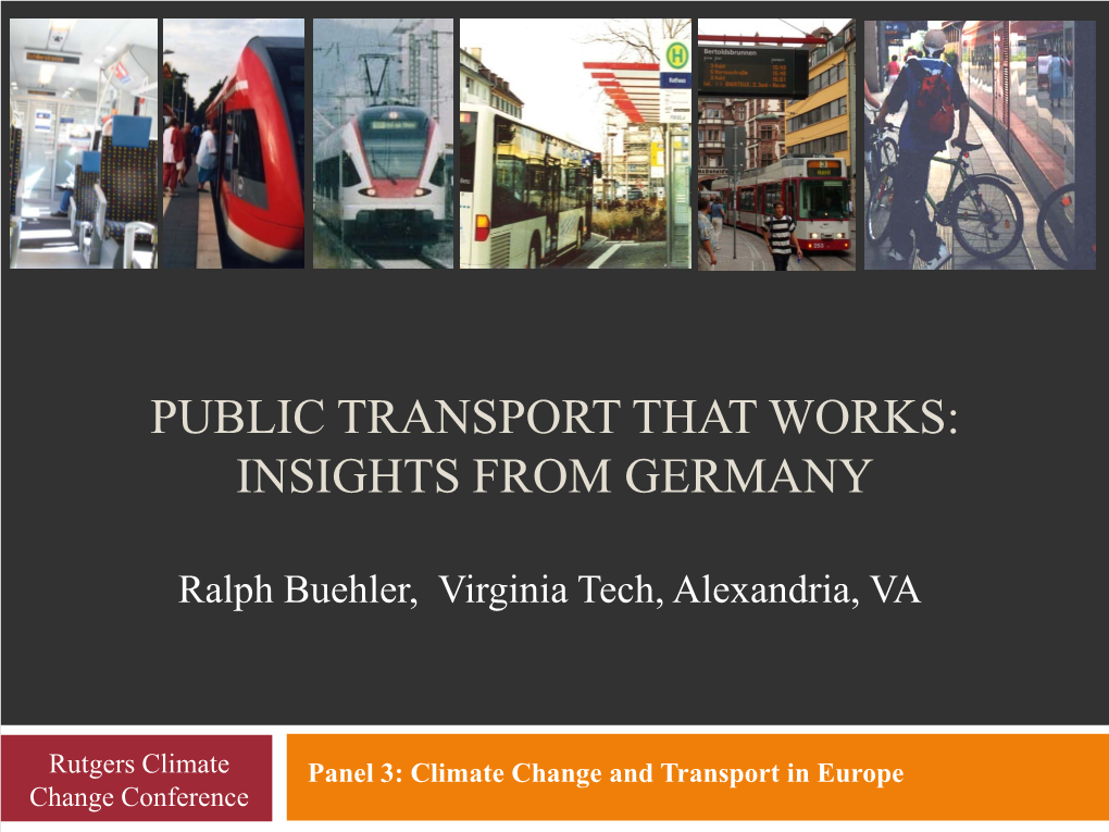 Public Transport That Works: Insights from Germany