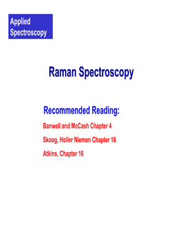 Raman Spectroscopyspectroscopy