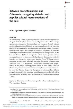 Neo-Ottomanism and TURKEY on PERSPECTIVES NEW Ottomania: Navigating State-Led and Popular Cultural Representations of the Past