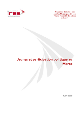 Jeunes Et Participation Politique Au Maroc