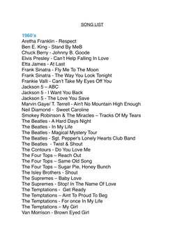 Song List 2020 (PDF)