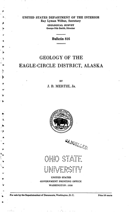 Geology of the Eagle-Circle District, Alaska