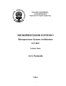 Microprocessor Systems I