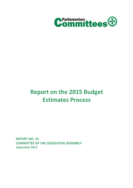 Report on the 2015 Budget Estimates Process