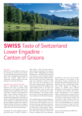 SWISS Taste of Switzerland Lower Engadine - Canton of Grisons