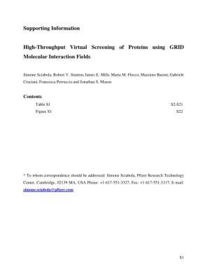 Supporting Information High-Throughput Virtual Screening